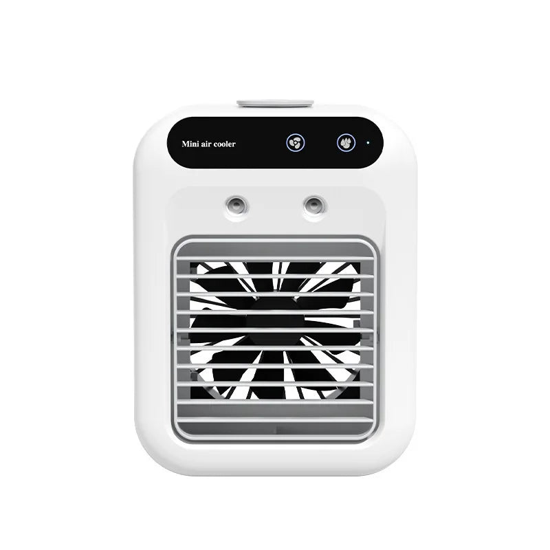 Mini USB Air Conditioner Fan 1800mAh Rechargeable Portable Cooling Fan Humidifier Air Circulator for Home Office
