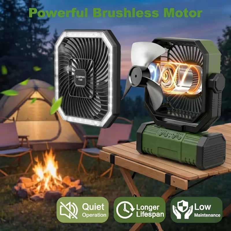 3-in-1 Camping Fan Portable Fans Rechargeable 20000mAh Battery Powered Fan with LED Lantern & Remote for Indoor Outdoor Tent