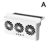 Solar Powered Car Radiator Cooling Fan With 3 Air Outlets Car Window Air Vent Fan USB Powered Auto Ventilation Fan For All Cars