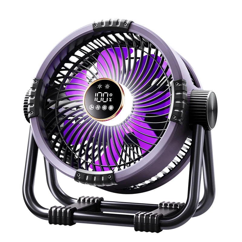 Camping Fan 20000mAh Rechargeable Portable Outdoor Camping Fan Wireless Tent Ceiling Fan with LED Light Camping Air Circulator