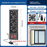 No-punching Window Exhaust Fan Powerful Exhaust Fan Household No-installation Window Ventilation Fan Silent and Retractable